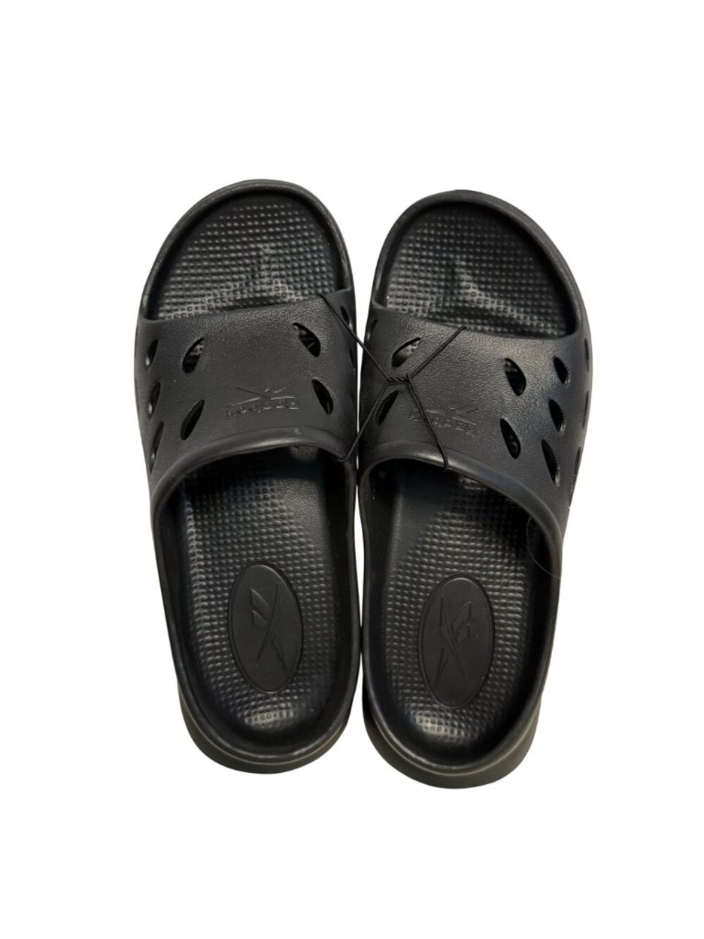 Reebok Comfort Platform Slides Black Mens Size 7 New NWOT Shower Beach - Picture 5 of 6